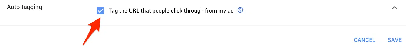 google ads auto-tagging on