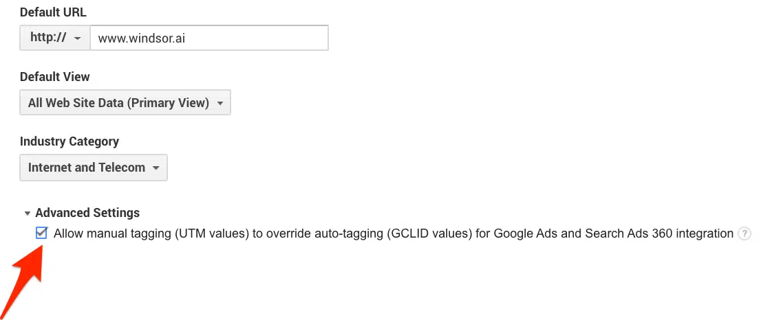 Turn on manual tagging in Google Analytics