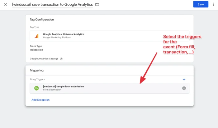 Google Analytics to your CRM system: step 3
