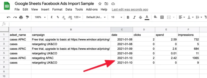 facebook ads to google sheets 3