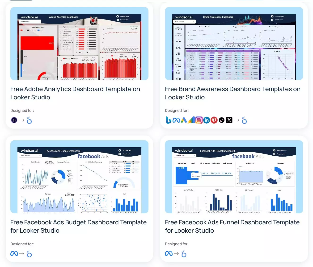 free looker studio templates
