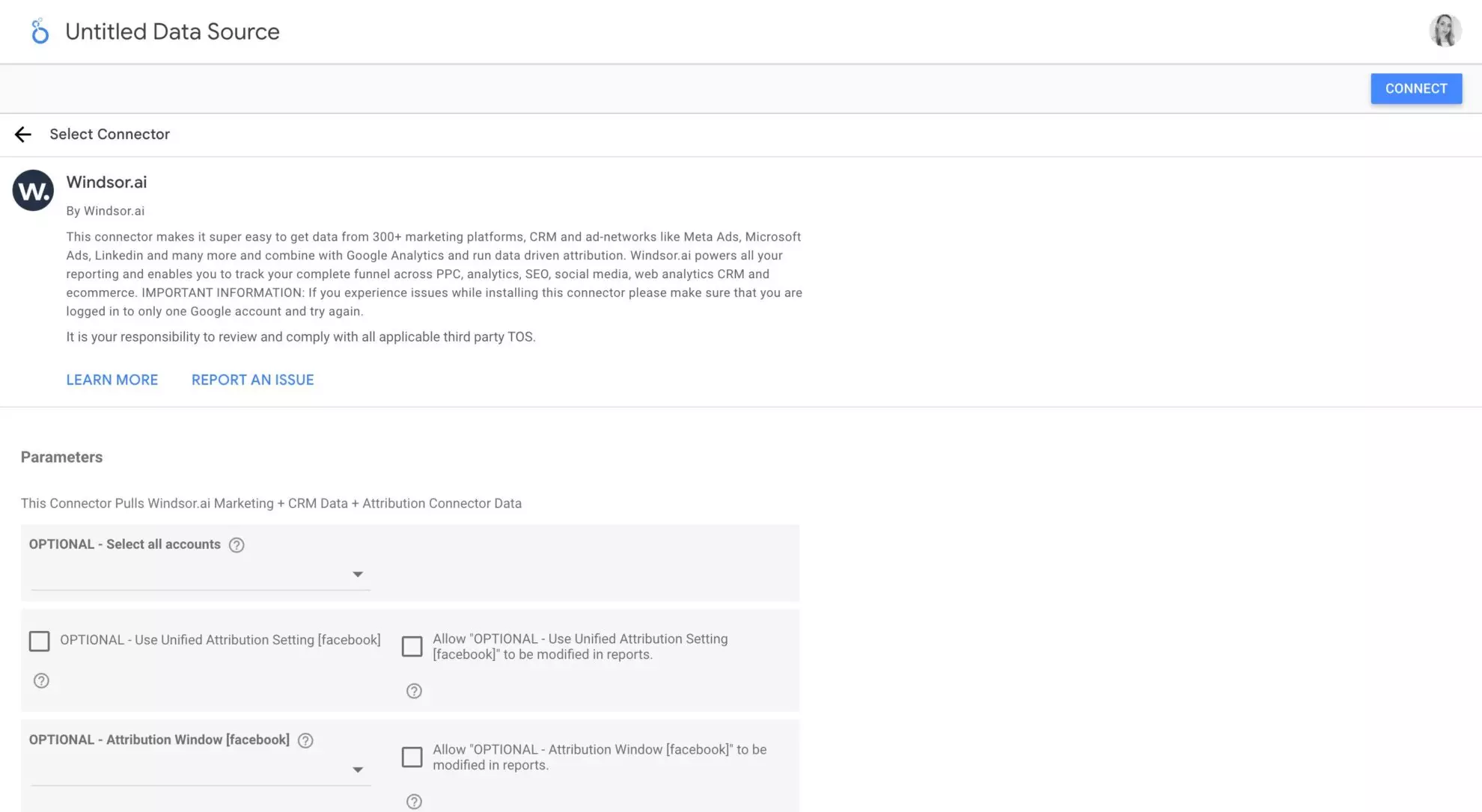 windsor.ai looker studio connector