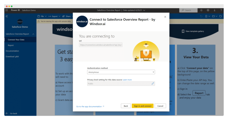 Authorize access to windsor ai's Power BI App