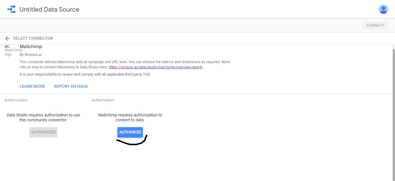 authorize access windsor.ai mailchimp