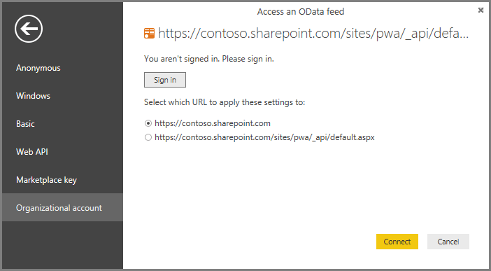 Login to organizational account In Power bi Desktop