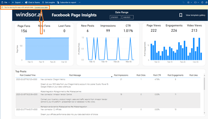 Facebook Page Insights - Connect your data