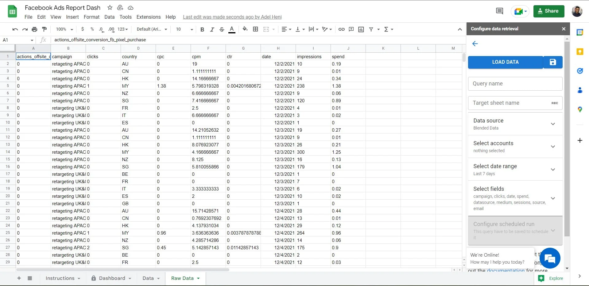 Add Query google sheet addon
