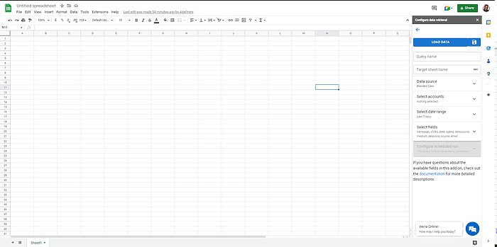 facebook analytics to google sheets: step 3 