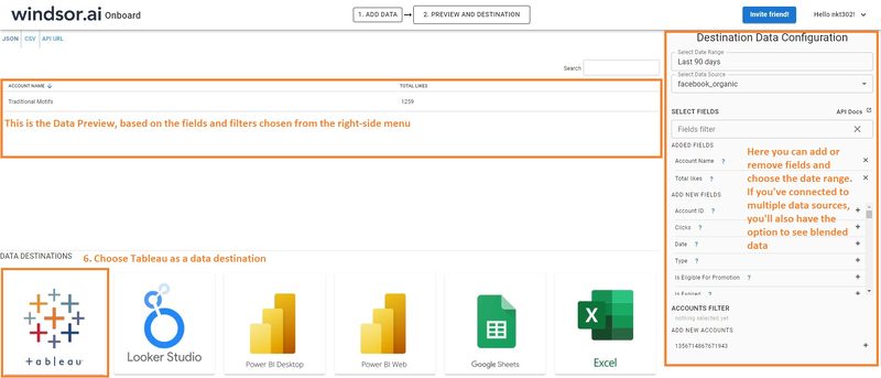 Connect Facebook Page Organic to Tableau - Step 6