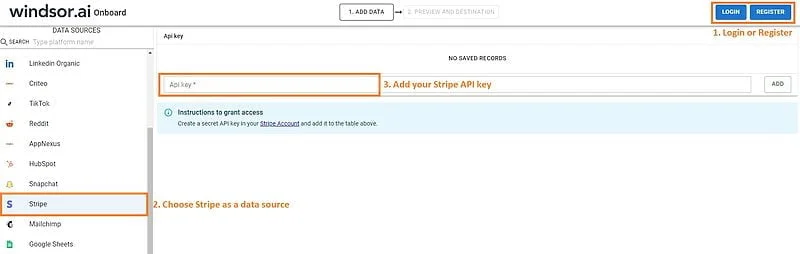 Tableau Stripe Dashboard - Steps 1-3