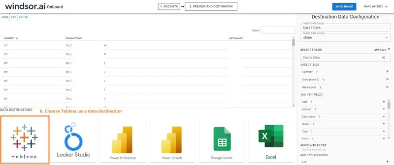 Tableau Stripe Dashboard - Steps 6