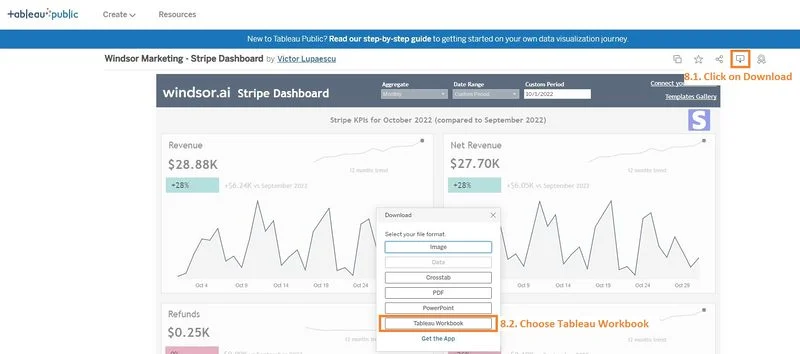 Tableau Stripe Dashboard - Step 8
