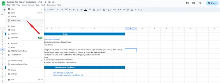 Copy Template file