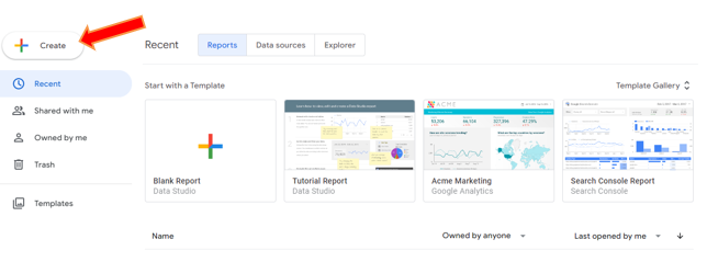 data studio seo report: step 1