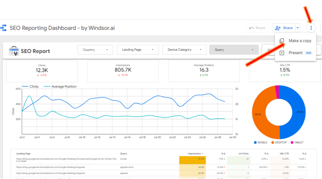 data studio seo report: step 2.3