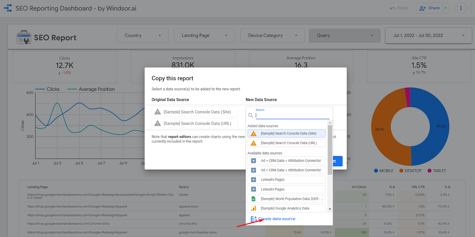 data studio seo report: step 2.4