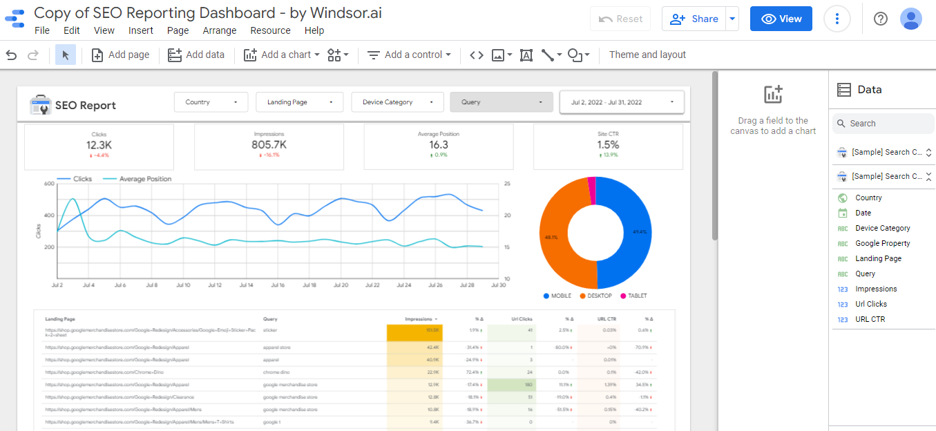 data studio seo report: step 6.4