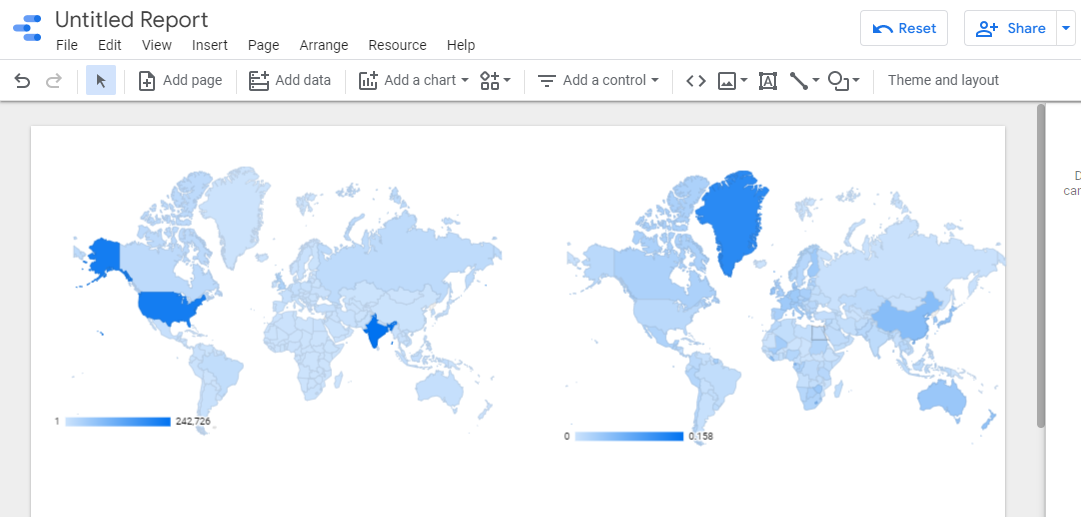 seo data studio template: Add a GEO Chart 1