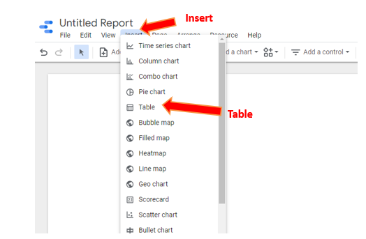 seo data studio template: add tables 1