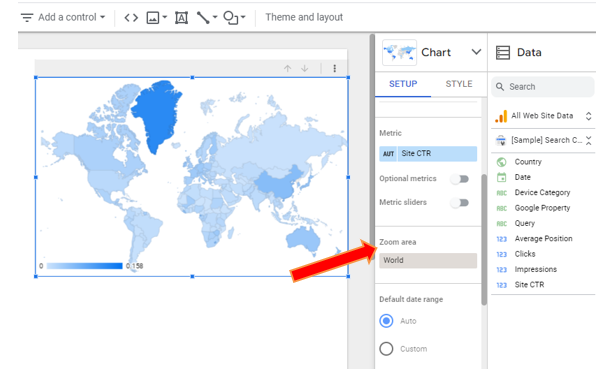 seo data studio template: geo chart