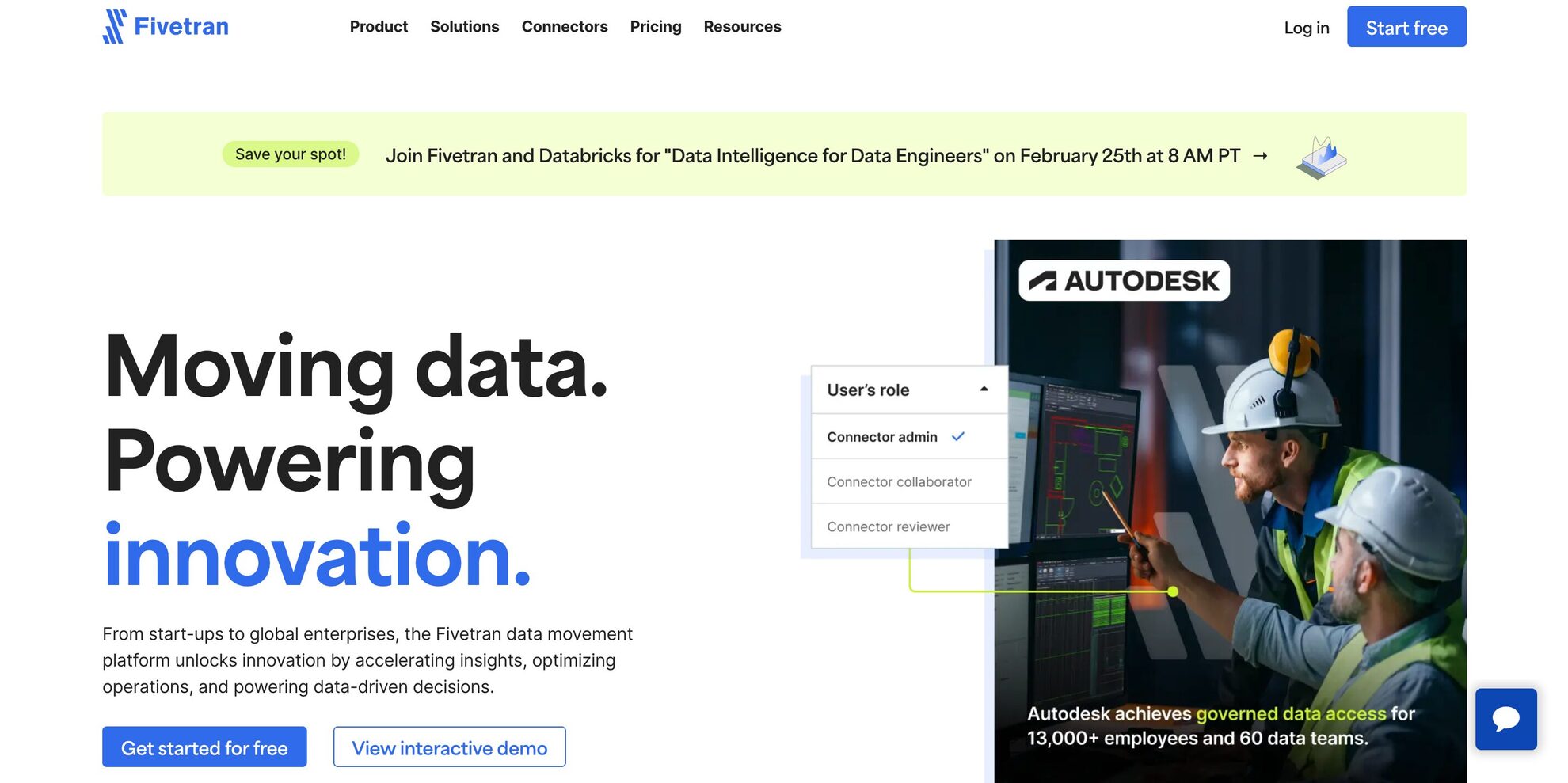 fivetran homepage