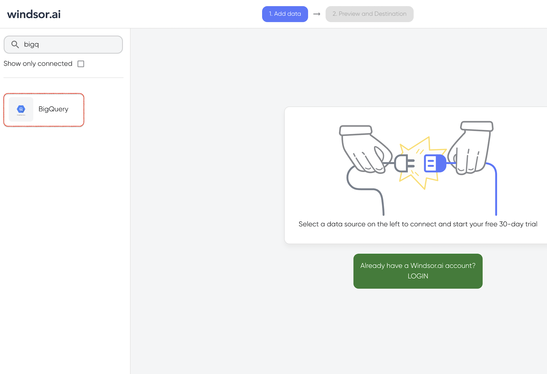 BigQuery connecting