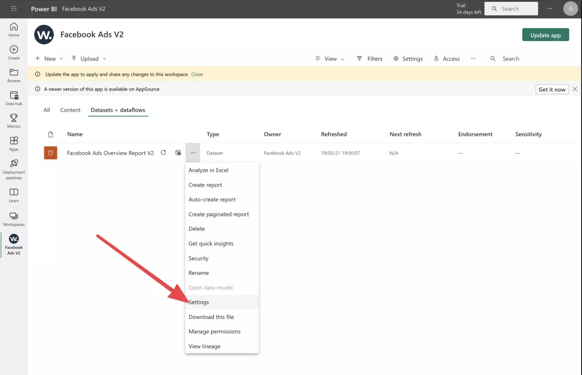power bi settings 