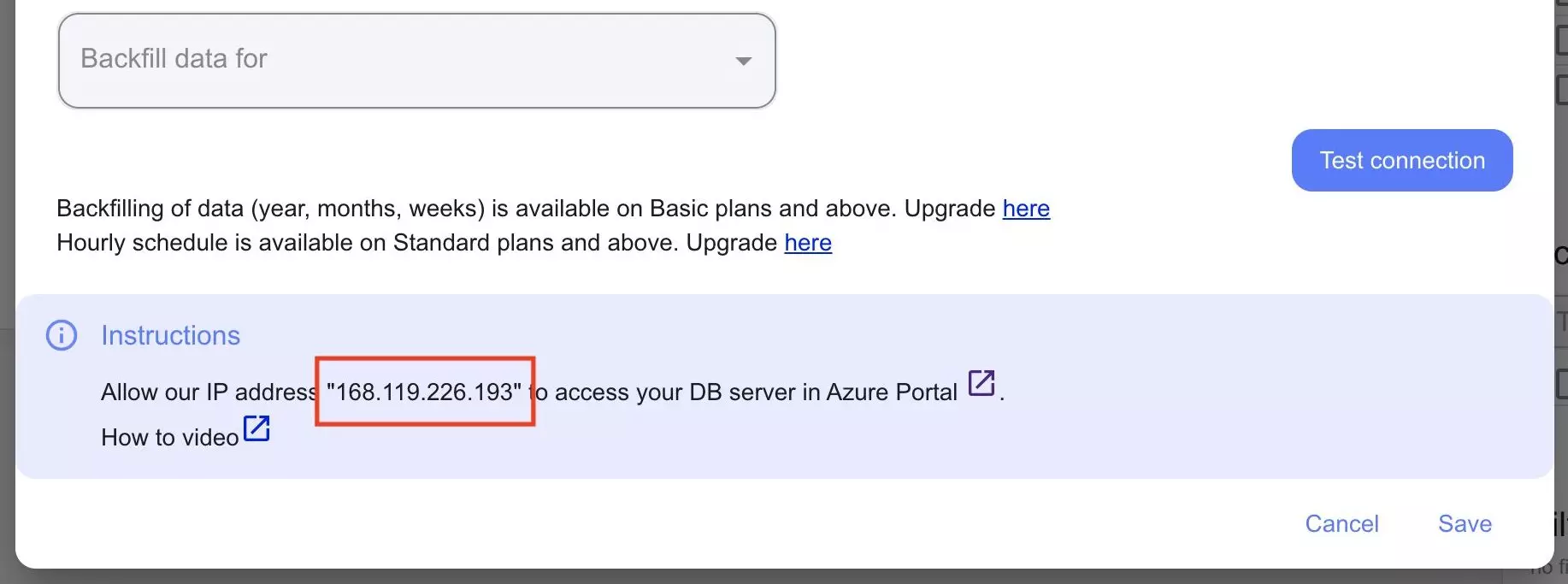 IP address for Azure SQL windsor.ai