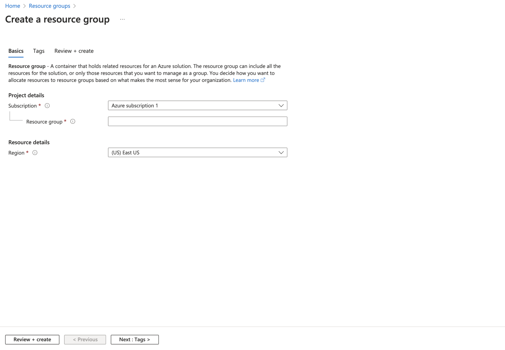 create a resource group in Azure