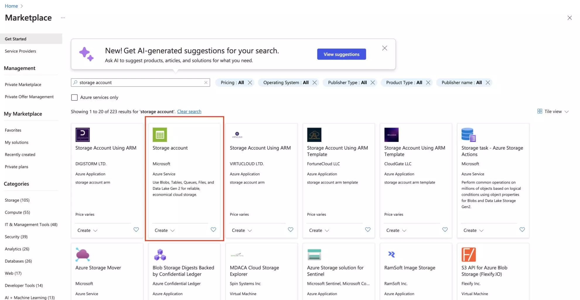 Storage account in Azure