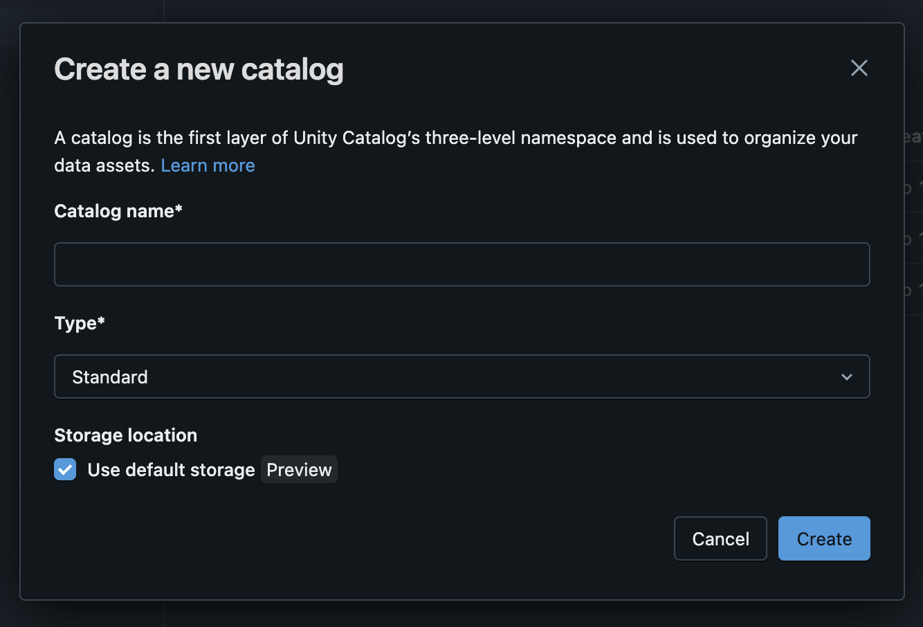 catalog name in databricks