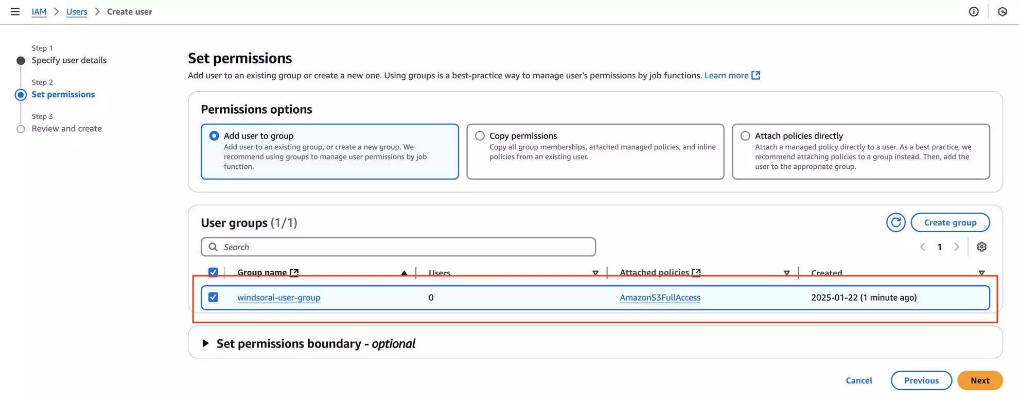 set permissions in amazon s3