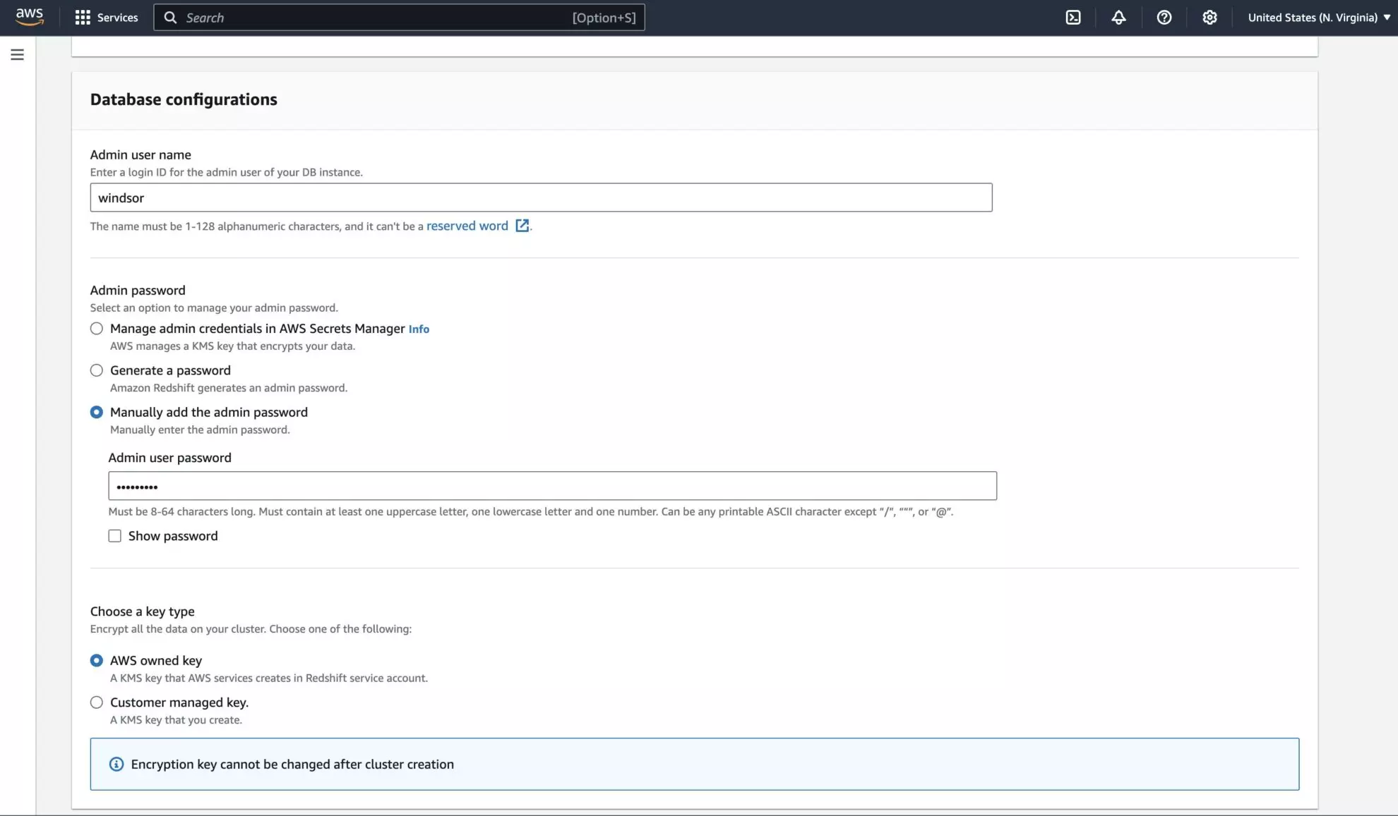 database configurations in redshift