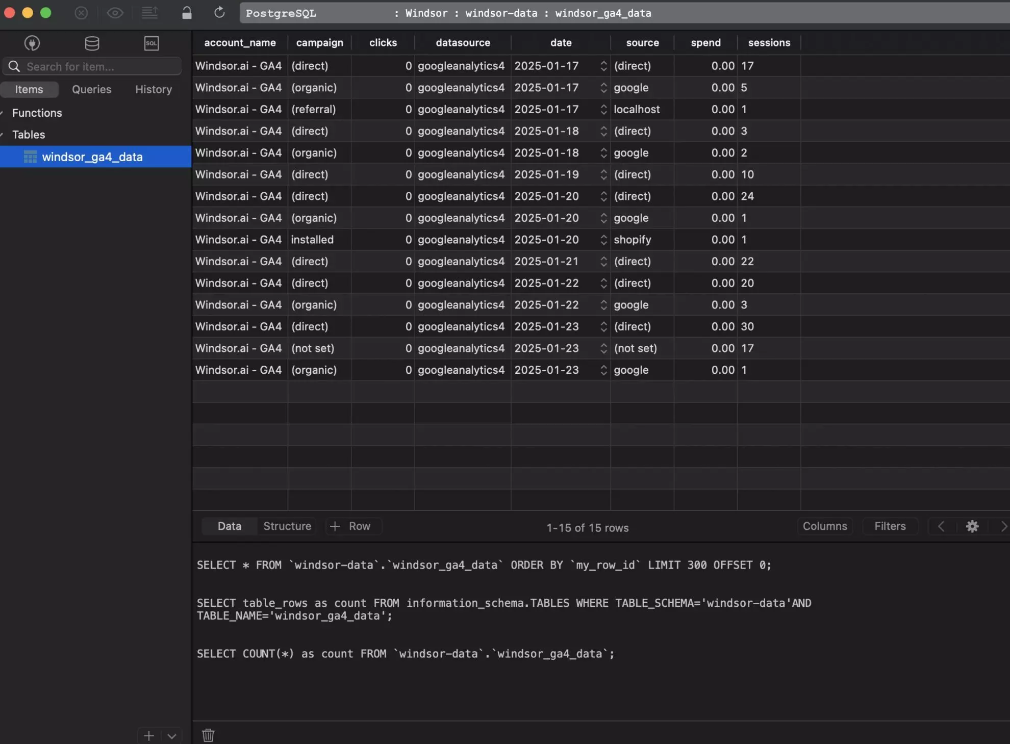 data integration into postgresql