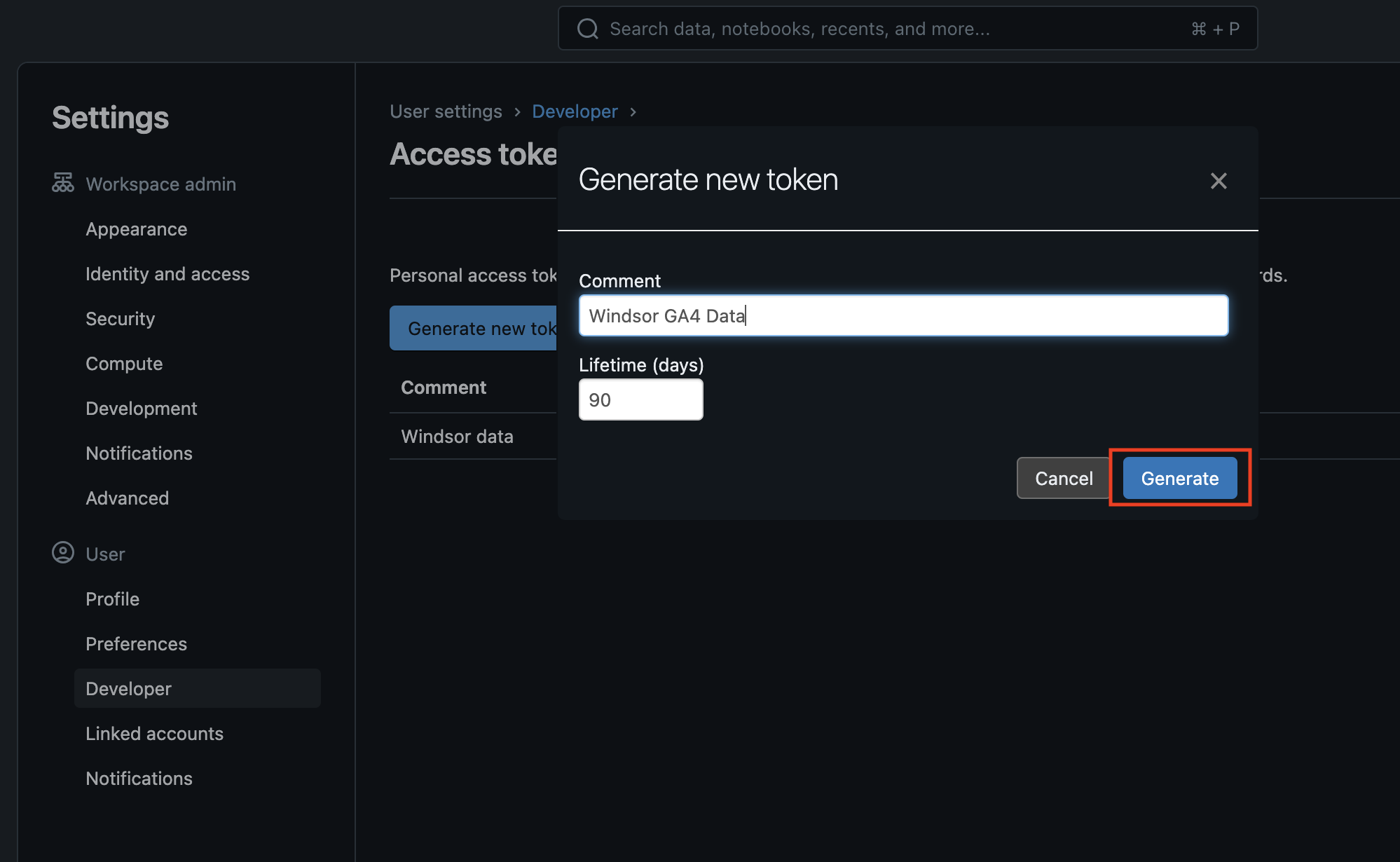 get new access token in databricks