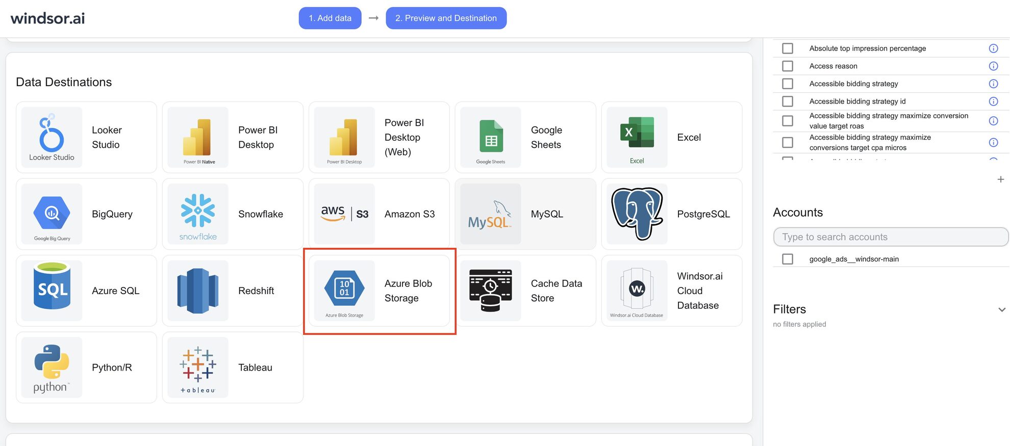 azure blob storage data integration