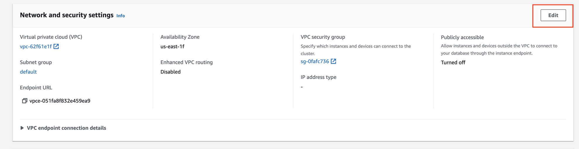 Network and Security Settings in redshift
