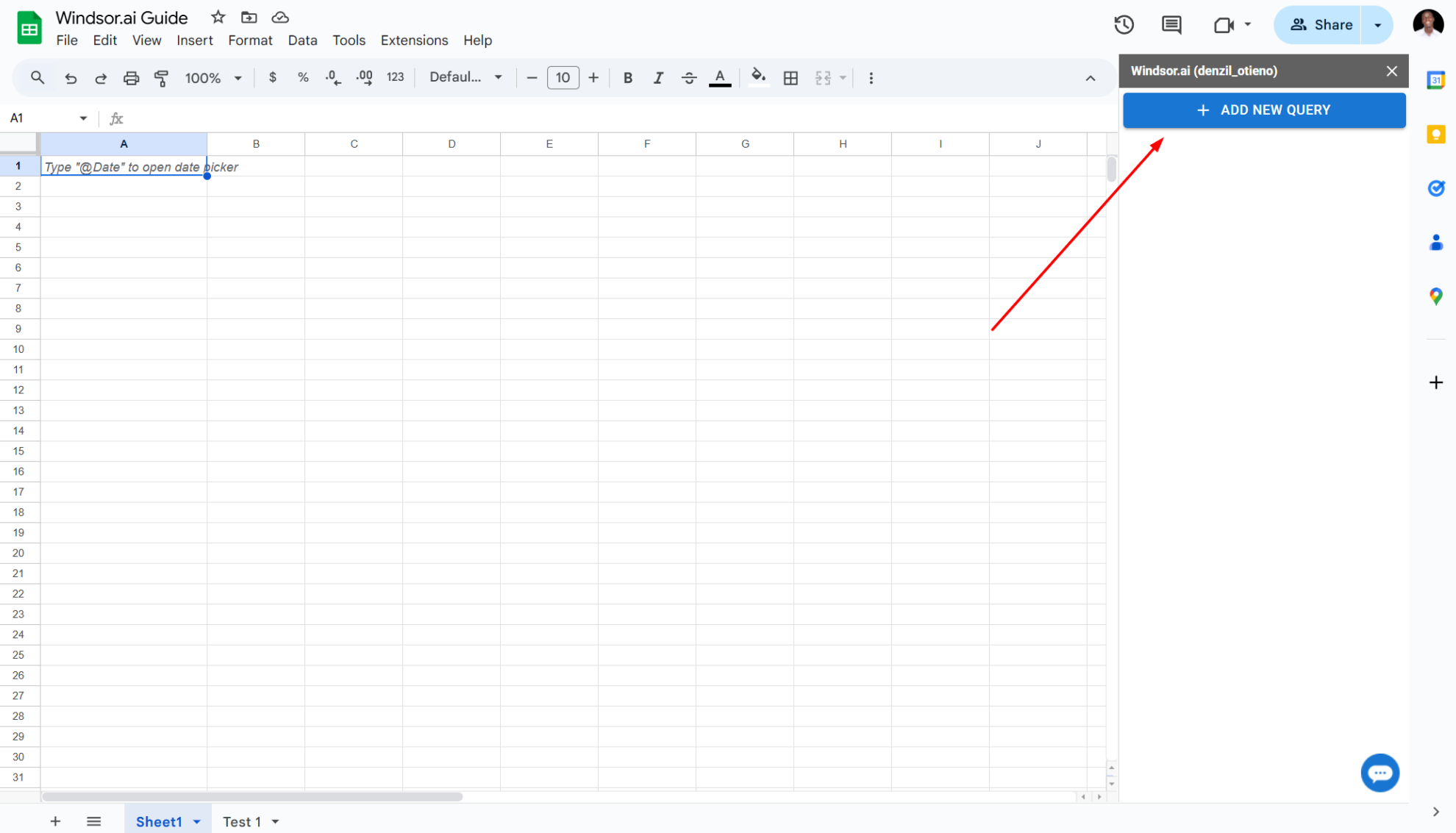 query in google sheets
