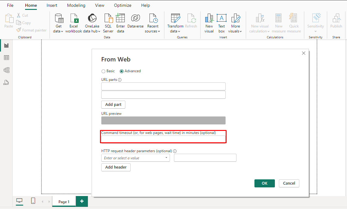 minutes settings power bi