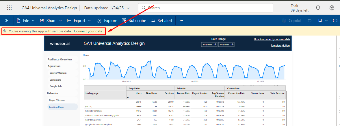 connect data in power bi