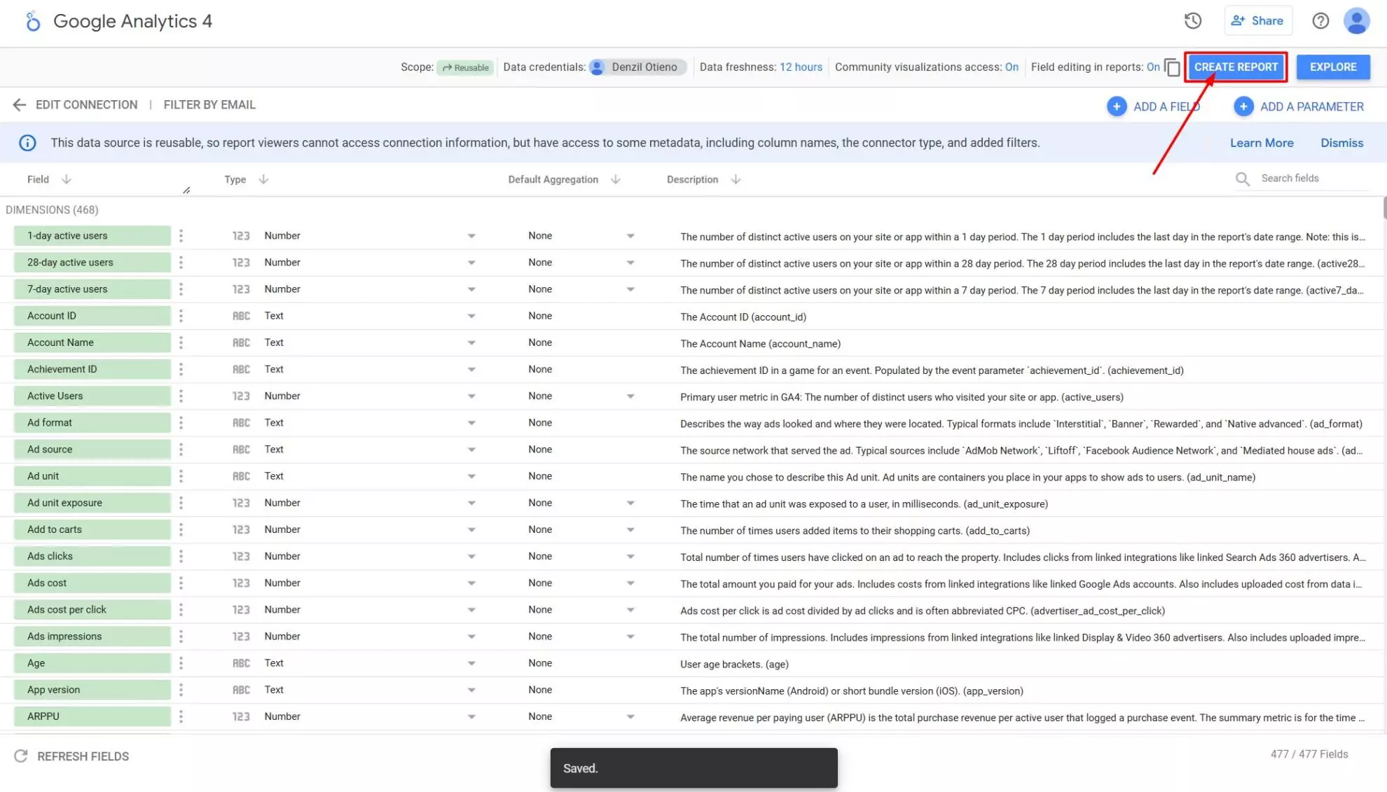 create report in looker studio with windsor.ai