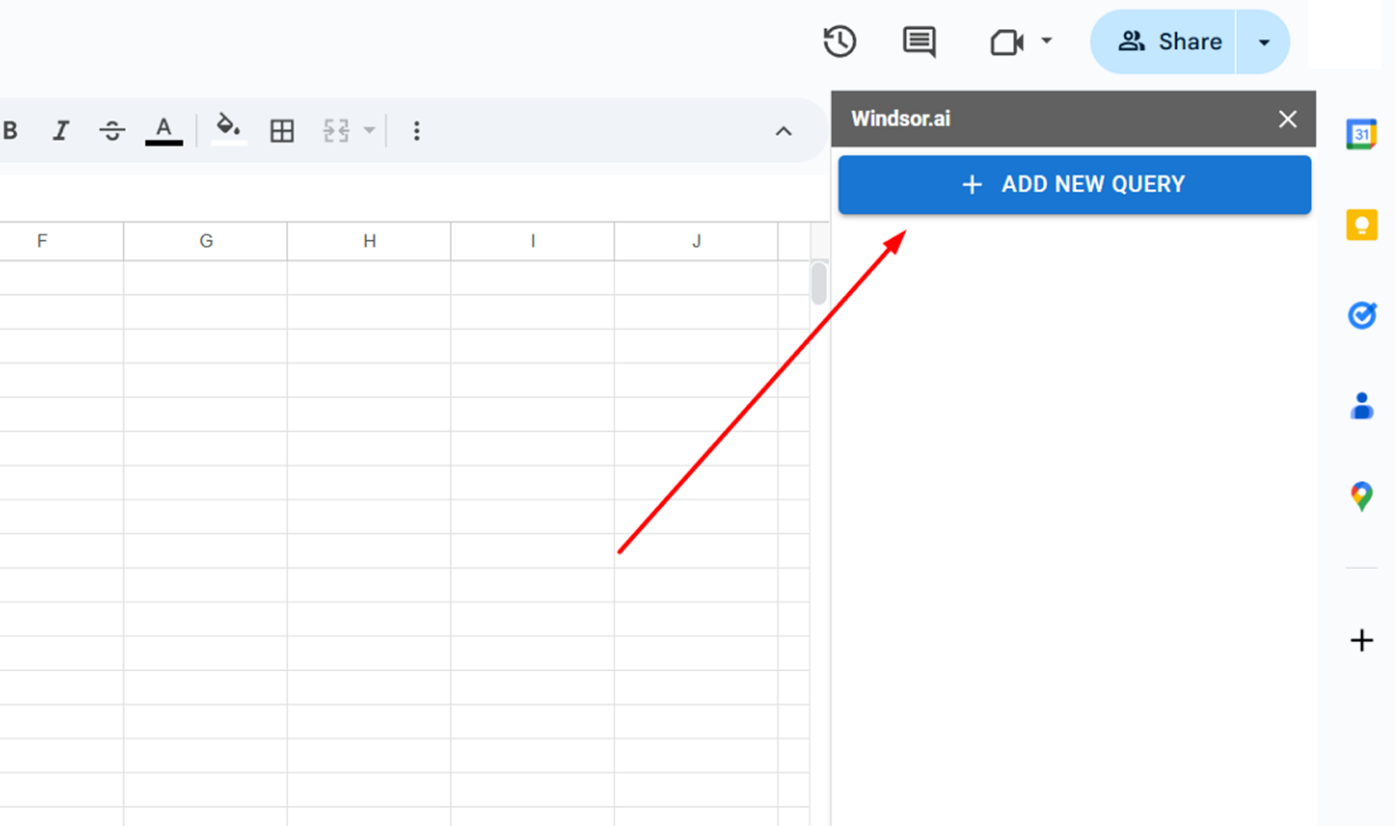 google sheets connector windsor.ai