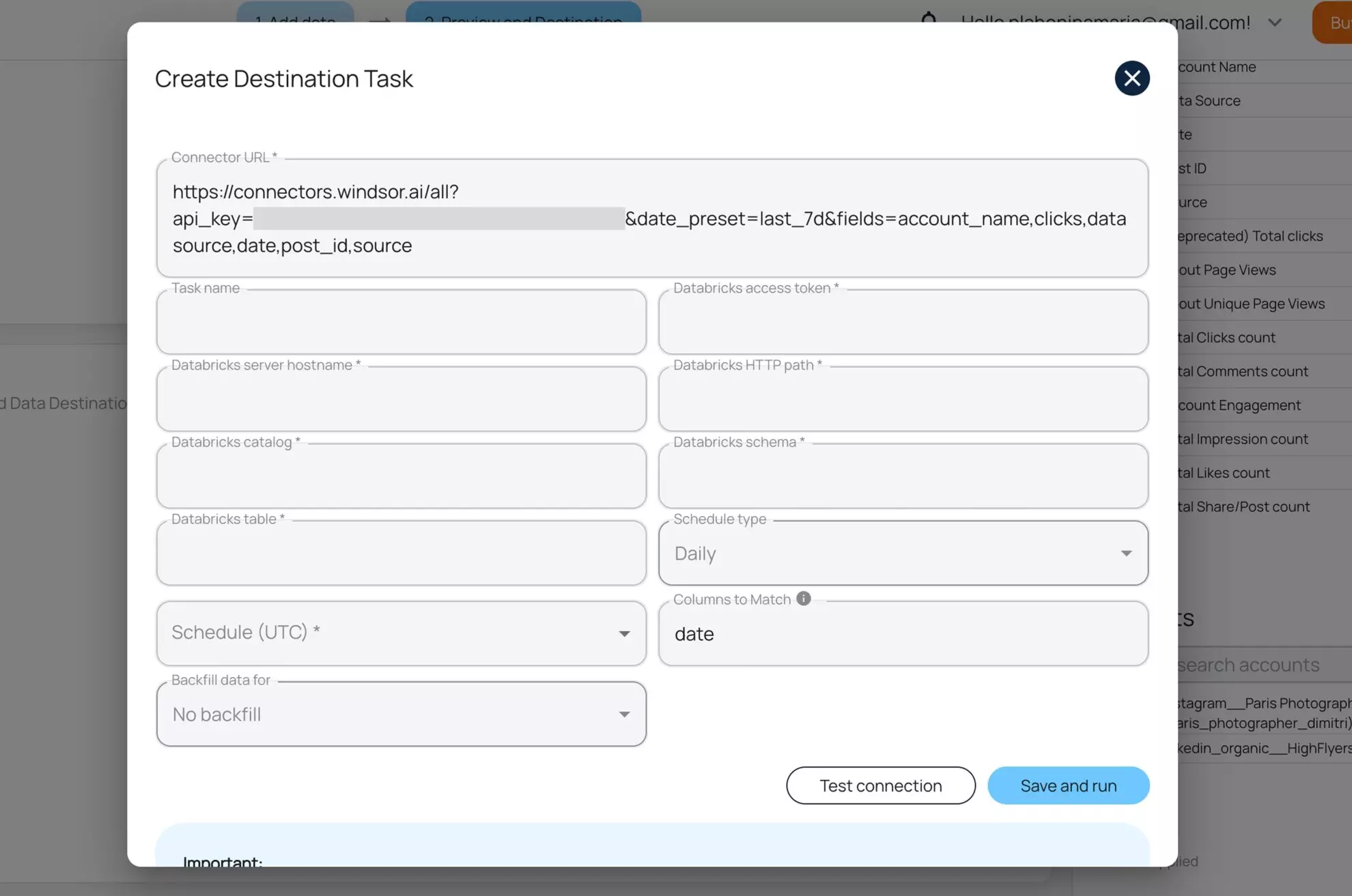 destination task in databricks