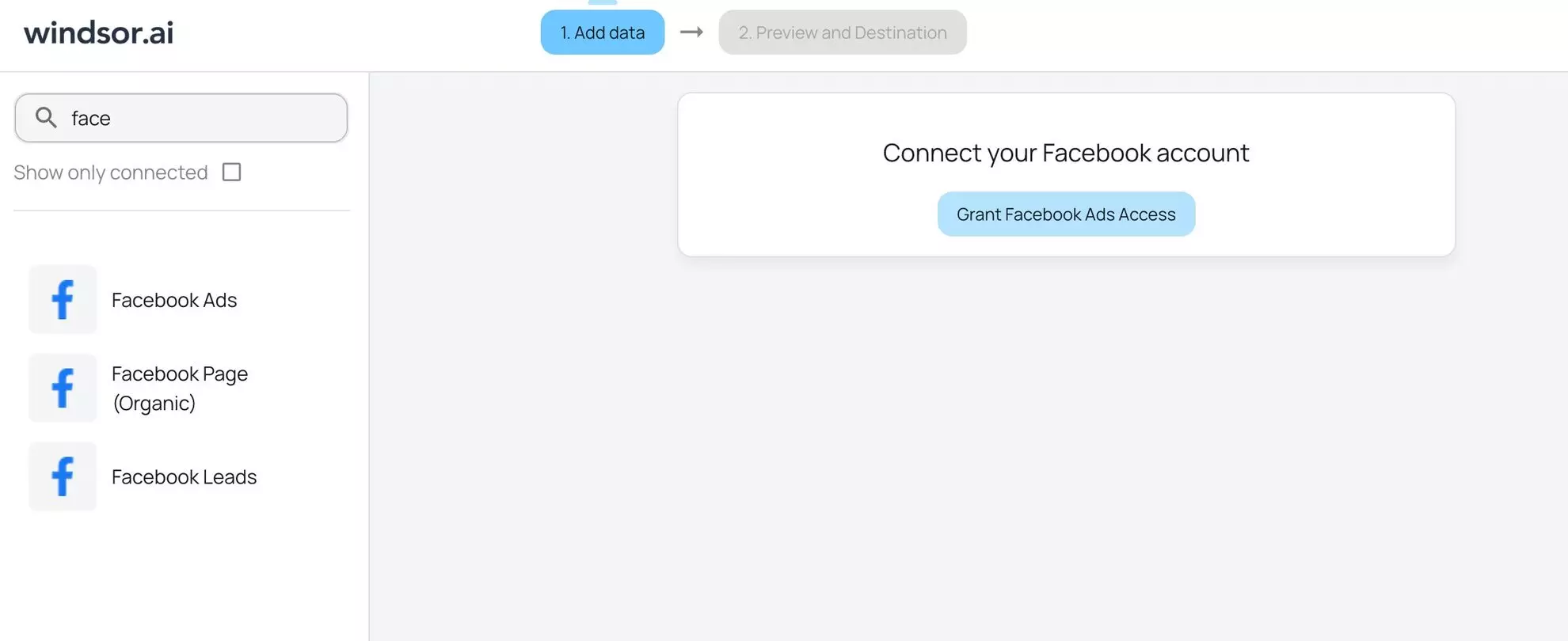 connect facebook ads data