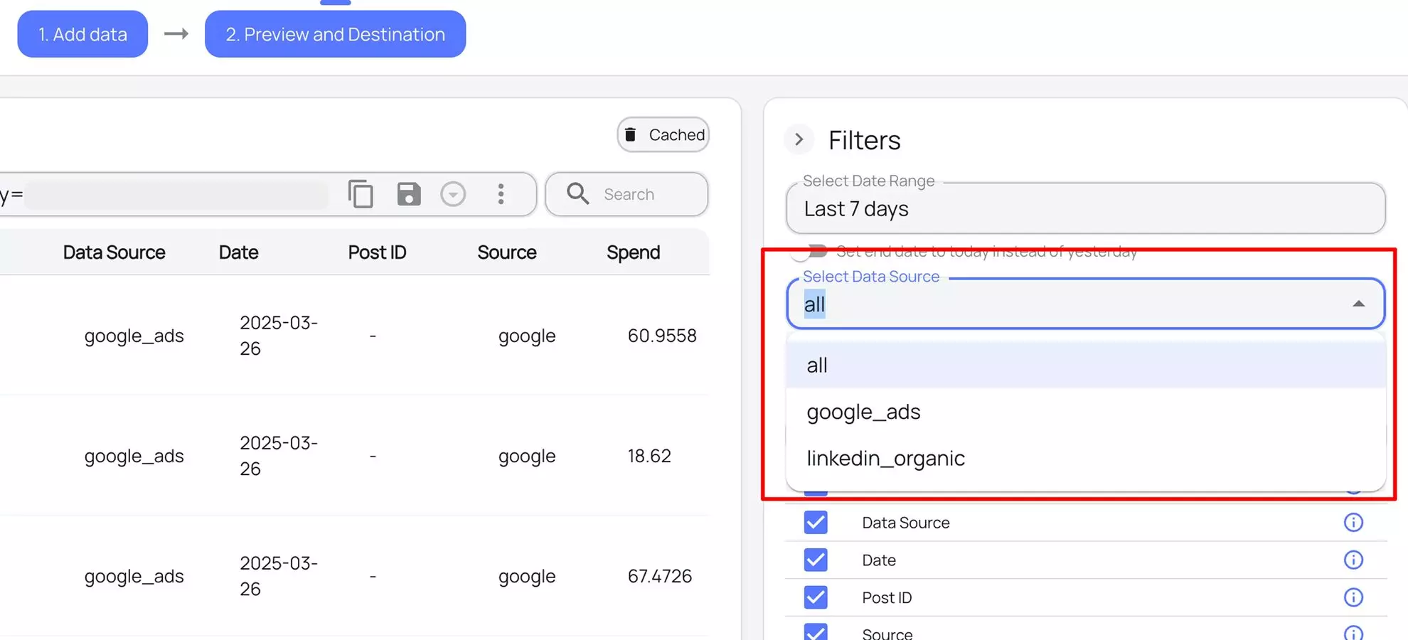 how to see connected data sources in windsor.ai