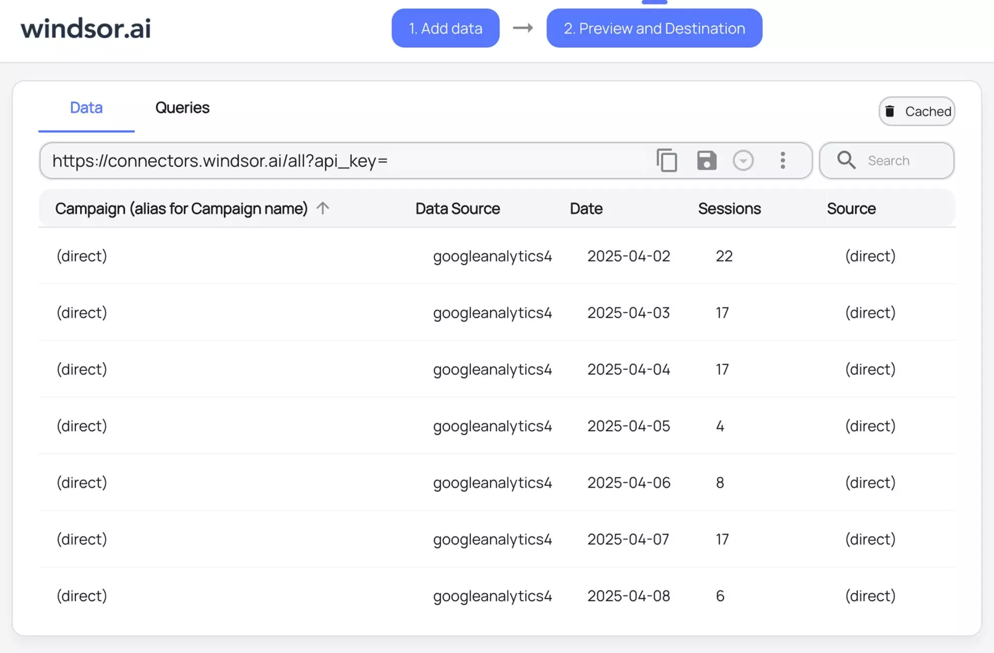 preview data windsor.ai