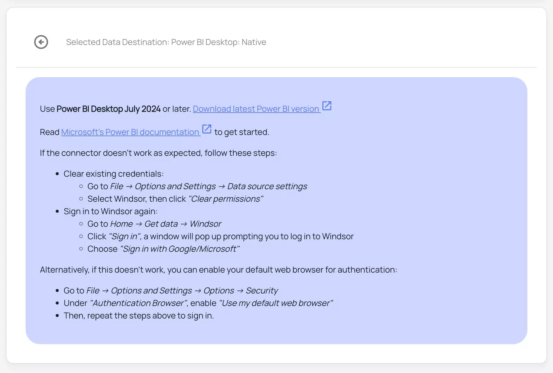 power bi integration windsor