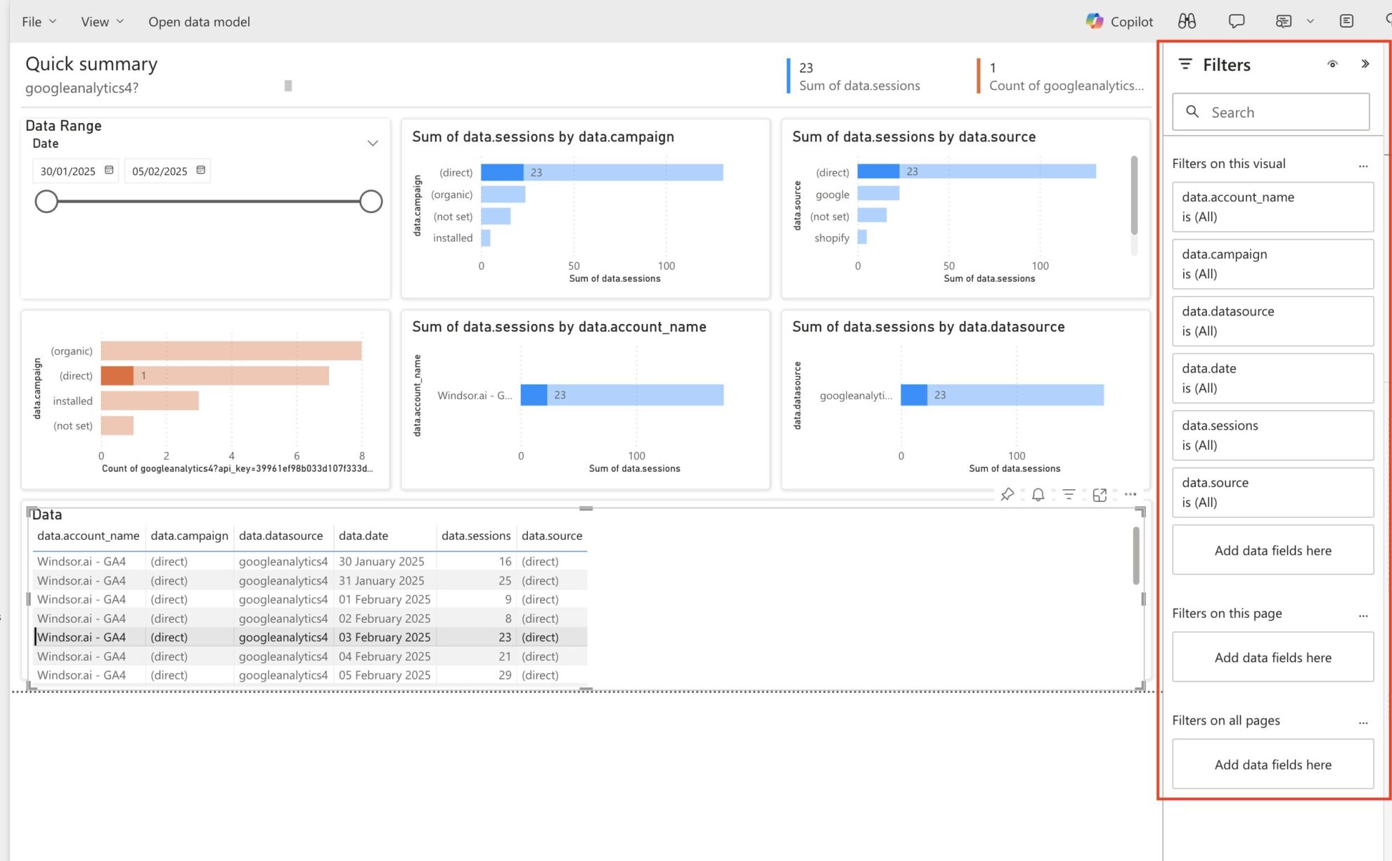 Filters in power bi