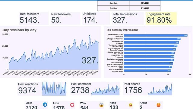 facebook page insights template
