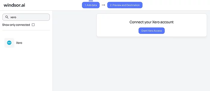 xero connector windsor.ai